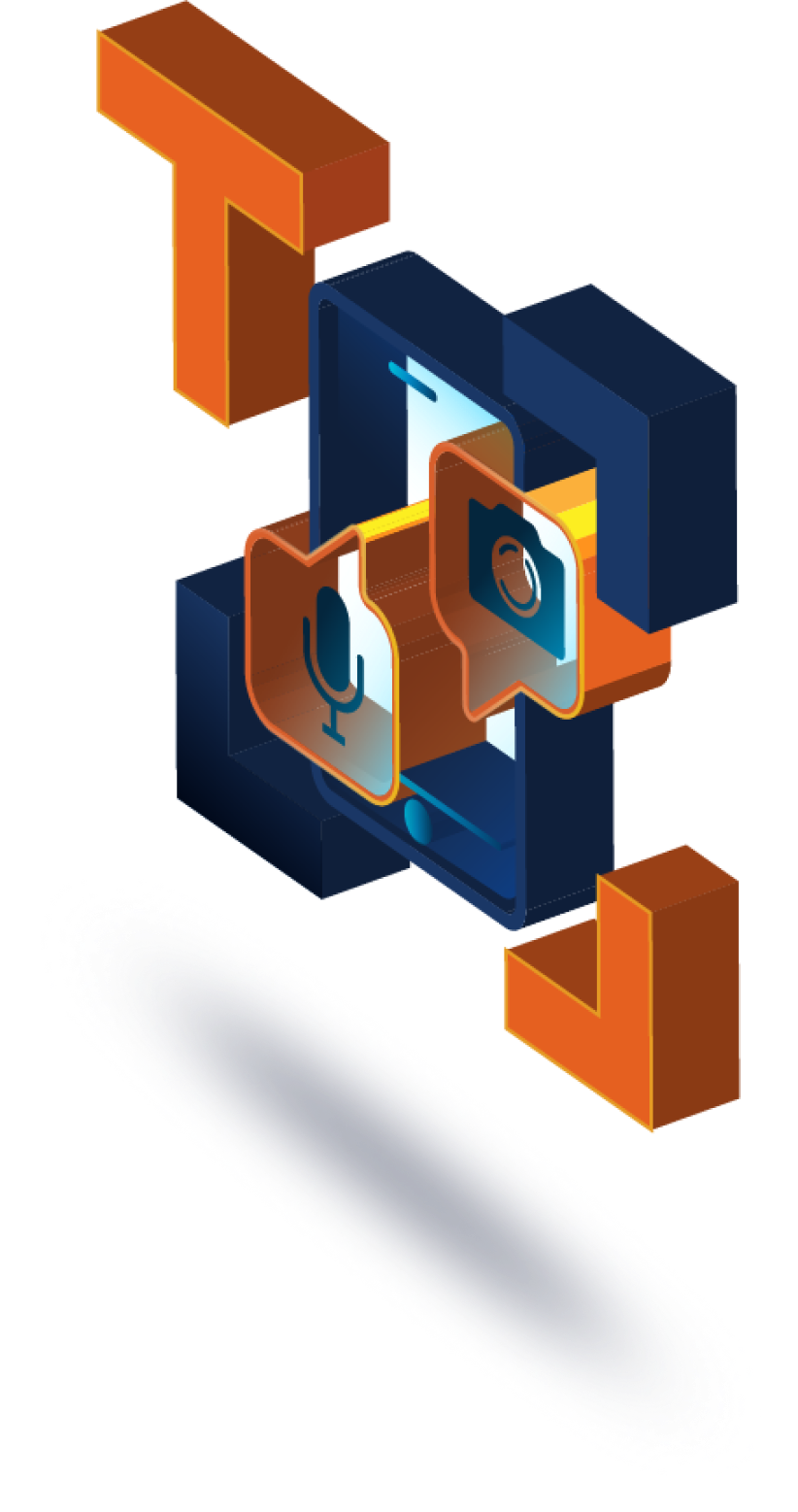 an image of a blue and orange object.